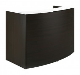 Curved Reception Desk with Glass Transaction Counter - Potenza