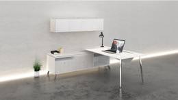 Modern L Shaped Desk with Storage - OneSuite