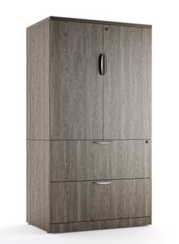 Lateral File with Upper Storage Cabinet - PL Laminate