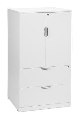 Lateral File with Upper Storage Cabinet - PL Laminate