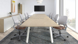 Rectangular Conference Table with Metal Legs