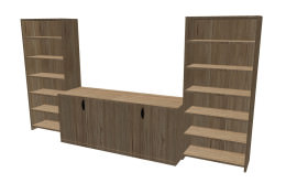 Storage Credenza with Bookcases - PL Laminate