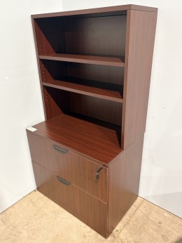 Lateral File with Bookcase Hutch