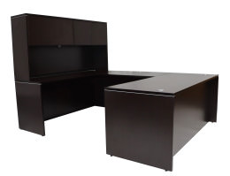 U Shaped Desk with Hutch - PL Laminate