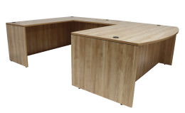 Bow Front U Shaped Desk Shell - PL Laminate