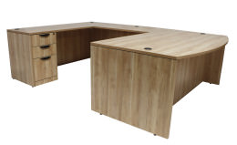 Bow Front U Shaped Desk - PL Laminate