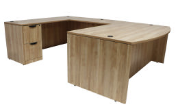 Bow Front U Shaped Desk - PL Laminate