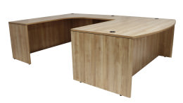 Bow Front U Shaped Desk Shell - PL Laminate