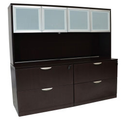 Lateral Filing Cabinet Credenza with Hutch - PL Laminate