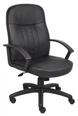 Leather Office Chair with Arms - LeatherPlus