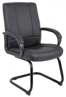 Midback Black Vinyl Guest Chair