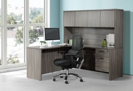 L Shaped Desk with Hutch and Drawers - Napa