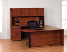 U Shaped Peninsula Desk with Hutch - Napa