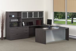 Bow Front U Shaped Desk with Storage - Napa