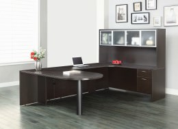 U Shaped Peninsula Desk with Hutch - Napa