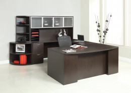 Bow Front U Shaped Desk with Storage - Napa