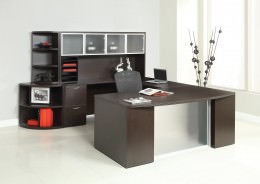 Bow Front U Shaped Desk with Storage - Napa