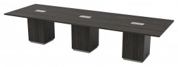 Rectangular Cube Base Conference Table with Power - Tuxedo