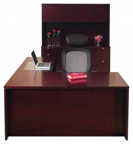 L Shaped Desk and Credenza Set - Kenwood