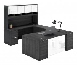 U Shaped Desk with Hutch - Potenza