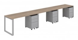 3 Person Workstation Desk - Veloce