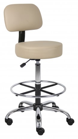 Tall Medical Stool with Back