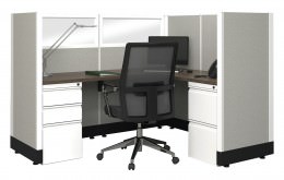 L Shaped Cubicle with Power - Systems