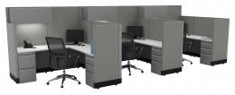 3 Person Cubicle with Power - Systems