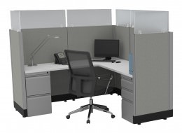 L Shaped Cubicle with Power - Systems