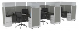 3 Person Cubicle with Power - Systems