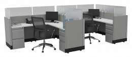 2 Person Cubicle with Power - Systems