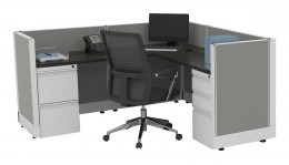 L Shaped Cubicle with Power - Systems