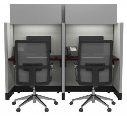 2 Person Call Center Cubicle with Power - Systems