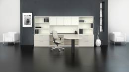 L Shaped Peninsula Desk with Storage - Concept 400E