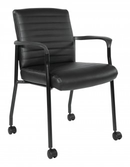 Vinyl Guest Chair with Wheels - Work Smart