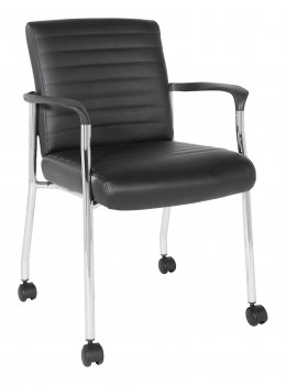 Vinyl Guest Chair with Wheels - Work Smart