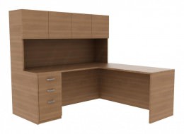 Desk with Hutch - Amber