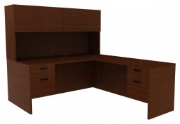 Desk with Hutch and Drawers - Amber