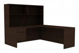 U-Shaped Desk with Hutch - Amber