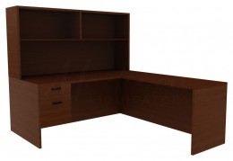 U-Shaped Desk with Hutch - Amber