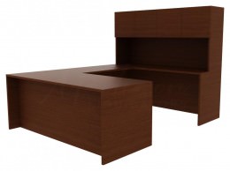 U-Shaped Desk with Hutch - Amber