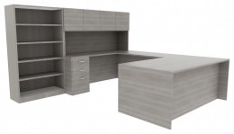 Desk with Bookcase - Amber