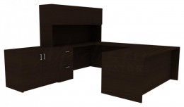 Desk with Hutch Storage - Amber