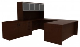 Office Desk with Storage - Amber