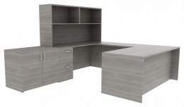 Office Desk with Storage - Amber