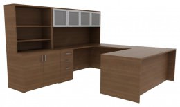 Office Desk with Cabinet - Amber