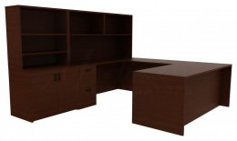 Desk with Hutch and Storage - Amber