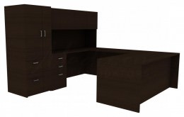 Home Office Desk with Hutch - Amber