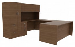 Home Office Desk with Hutch - Amber