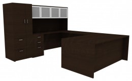 U Shaped Home Office Desk - Amber